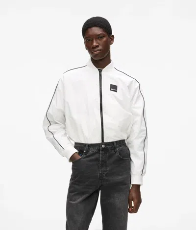 Kl Jeans Lightweight Bomber Jacket In White