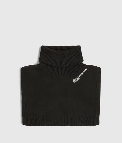 Kl Jeans Logo Bib Scarf In Black