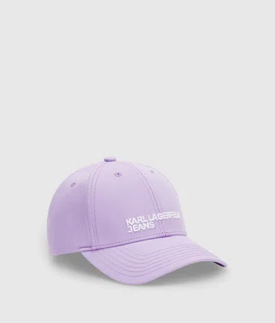 Kl Jeans Logo Embroidery Cap In Purple