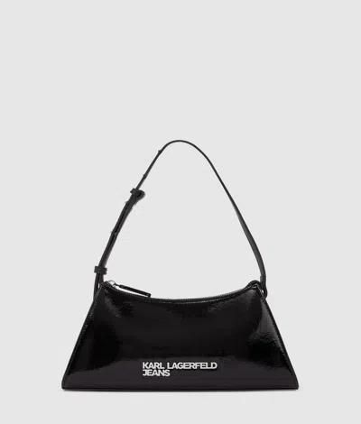 Kl Jeans Logo Geo Shiny Shoulder Bag In Black