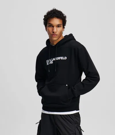 Kl Jeans Logo Hoodie In Black