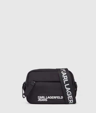 Kl Jeans Logo Nylon Crossbody Bag In Black