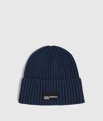 Kl Jeans Logo Patch Beanie