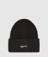 Kl Jeans Logo Patch Long Beanie In Black