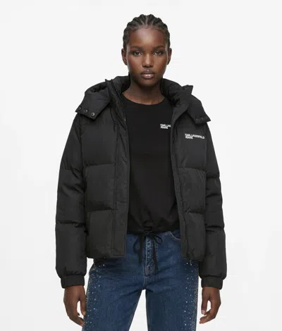 Kl Jeans Logo Puffer Jacket In Black
