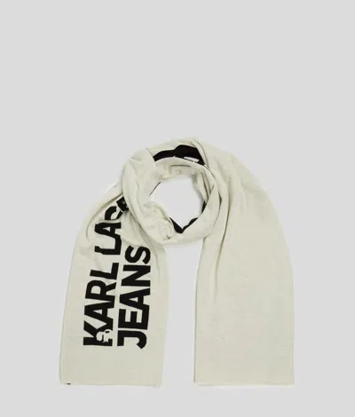 Kl Jeans Logo Scarf In White