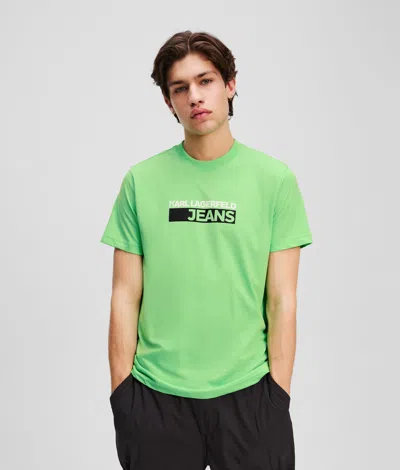 Kl Jeans Logo Slim T-shirt In Green