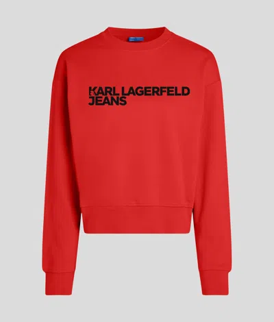 Kl Jeans Logo Sweatshirt In Red