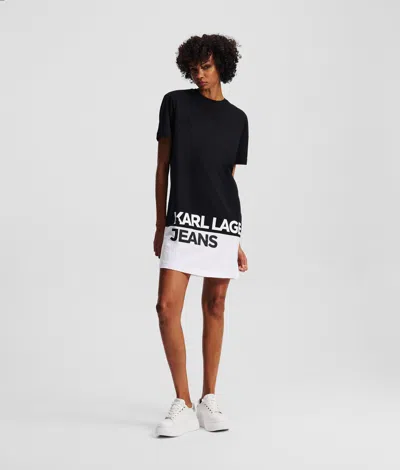 Kl Jeans Logo T-shirt Dress In Black