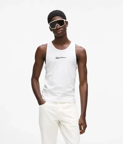 Kl Jeans Logo Tank Top In White