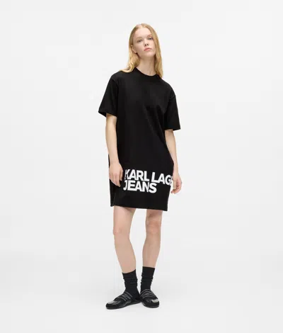 Kl Jeans Logo T-shirt Dress In Black