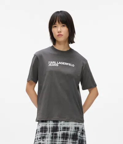 Kl Jeans Logo T-shirt In Metallic