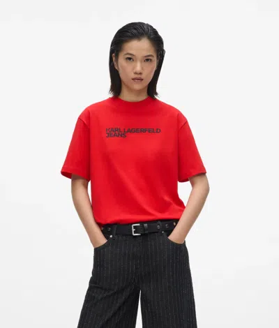 Kl Jeans Logo T-shirt In Red