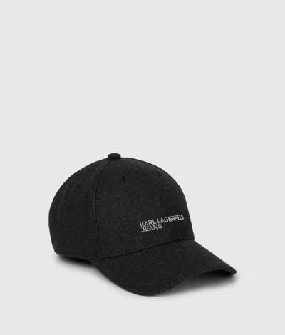 Kl Jeans Logo Wool-blend Cap