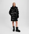 Kl Jeans Long Belted Puffer Jacket