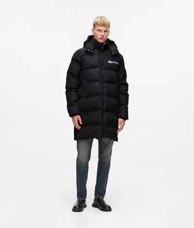 Kl Jeans Long Puffer Jacket In Black