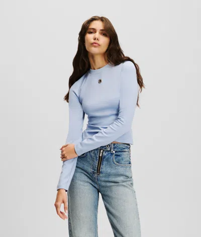Kl Jeans Long-sleeved Eyelet Top