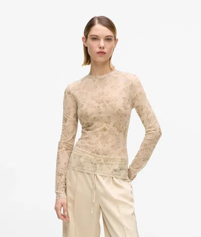 Kl Jeans Long-sleeved Floral Mesh T-shirt