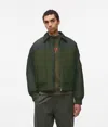Kl Jeans Padded Bomber Jacket In Green