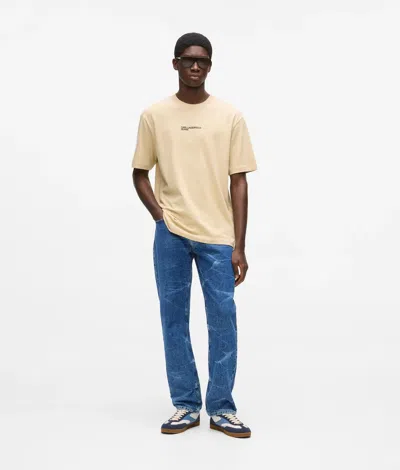Kl Jeans Marbled Straight Jeans In Blue