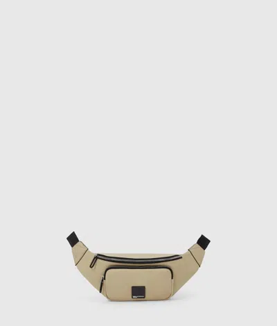Kl Jeans Metal Logo Pocket Belt Bag In Brown