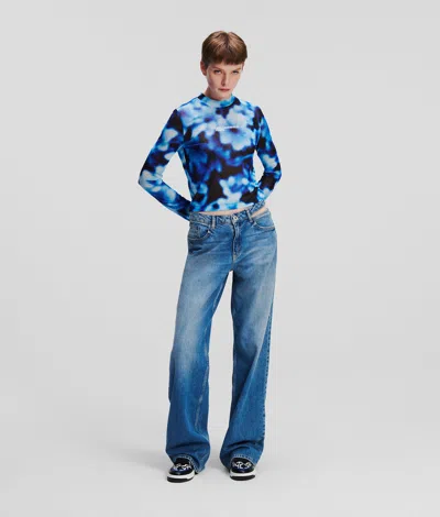 Kl Jeans Mid-rise Relaxed Jeans With Cut-out Waist