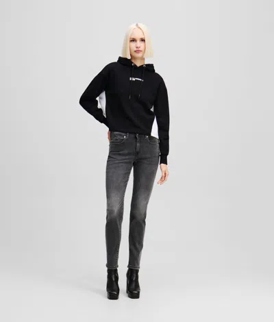 Kl Jeans Mid-rise Slim Jeans In Black