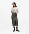 Kl Jeans Midi Faux-leather Skirt In Green