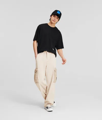 Kl Jeans Mix Material Utility Pants In Gray