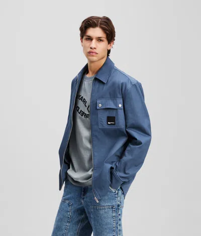Kl Jeans Mixed-material Overshirt In Blue
