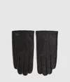 Kl Jeans Monogram Leather Gloves In Black