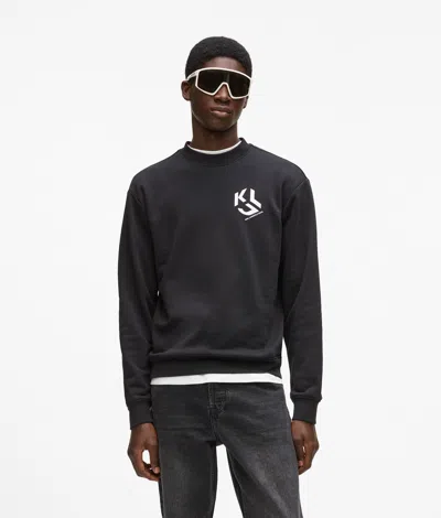 Kl Jeans Monogram Patch Sweatshirt In Black