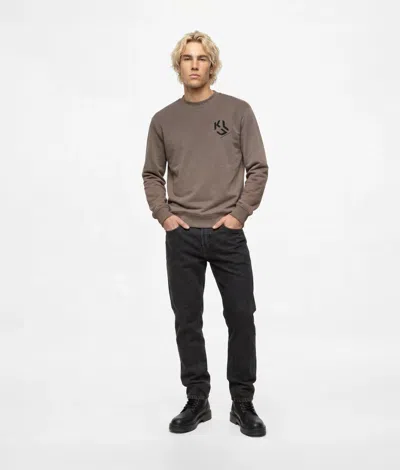 Kl Jeans Monogram Patch Sweatshirt In Gray