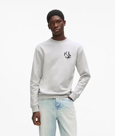 Kl Jeans Monogram Patch Sweatshirt In Gray