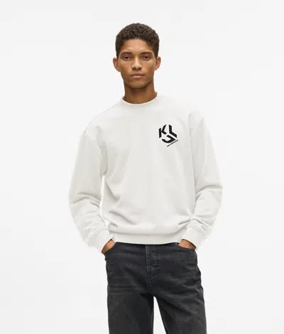 Kl Jeans Monogram Patch Sweatshirt In White