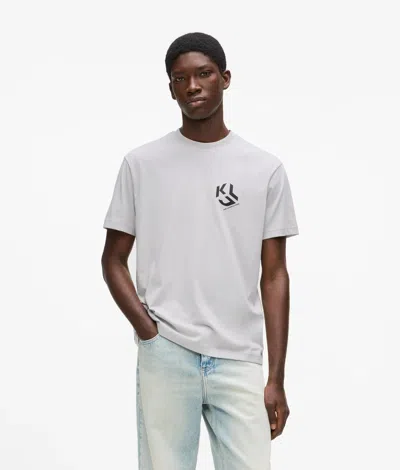 Kl Jeans Monogram T-shirt In Gray