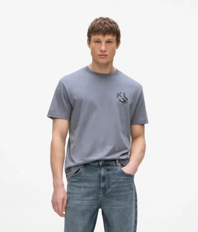 Kl Jeans Monogram T-shirt In Gray