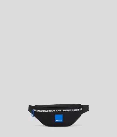 Kl Jeans Nylon Belt Bag In Black
