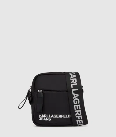 Kl Jeans Nylon Crossbody Bag In Black
