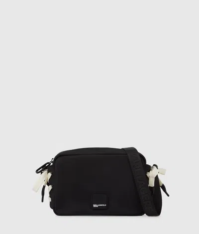 Kl Jeans Nylon Lace-up Camera Bag In Black
