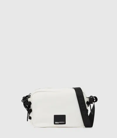 Kl Jeans Nylon Lace-up Camera Bag In White