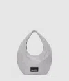 Kl Jeans Nylon Metallic Shoulder Bag In Silver