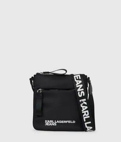 Kl Jeans Nylon Small Crossbody Bag In Black