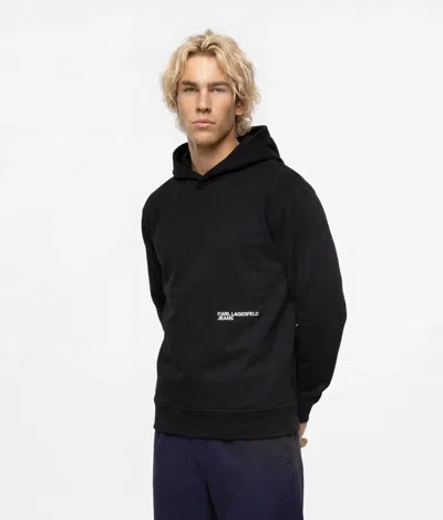 Kl Jeans Ombré Box Logo Hoodie In Black