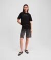 Kl Jeans Ombré Denim Shorts In Black