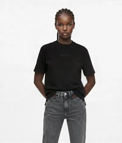 Kl Jeans Open-back T-shirt In Black