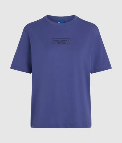 Kl Jeans Outline Logo T-shirt In Purple