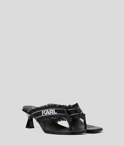 Kl Jeans Panache Ii Denim Heeled Sandals In Black