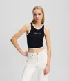 Kl Jeans Piping Detail Tank Top In Black