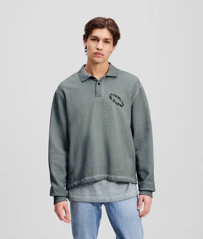 Kl Jeans Polo Sweatshirt In Blue